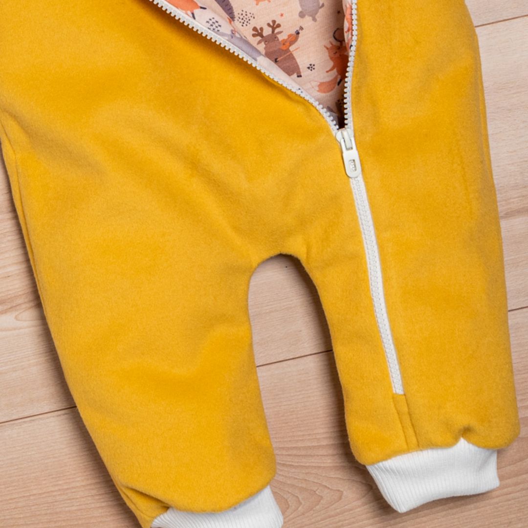 Wollfleece Overall "Musikanten" senfgelb