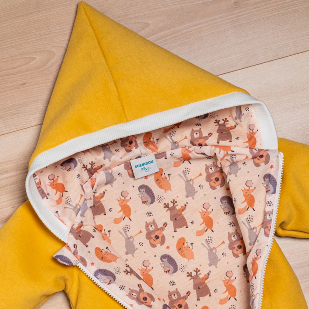 Wollfleece Overall "Musikanten" senfgelb