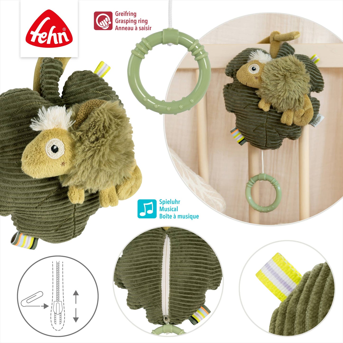 Spieluhr Chamäleon - Kuscheltier & Einschlafhilfe