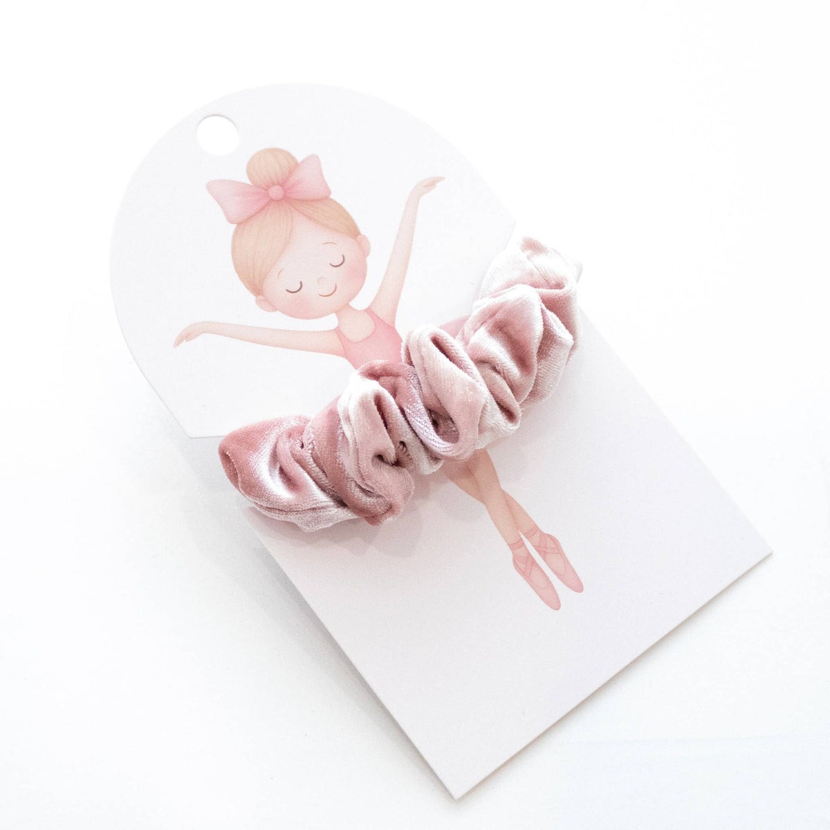 Schimmernder Samt-Haargummi Pirouette Ballerinas rosa