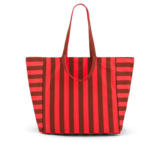 ELISA TASCHE STREIFEN BRAUN / TOMATE