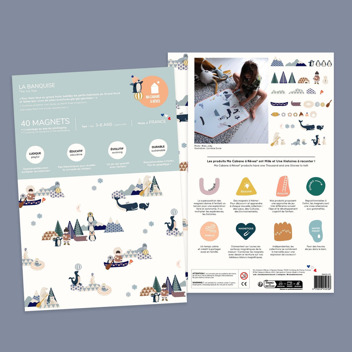 Magnetspiel Tiere auf der Eisscholle