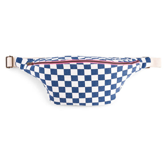 Gürteltasche Damier ecru/marine blau