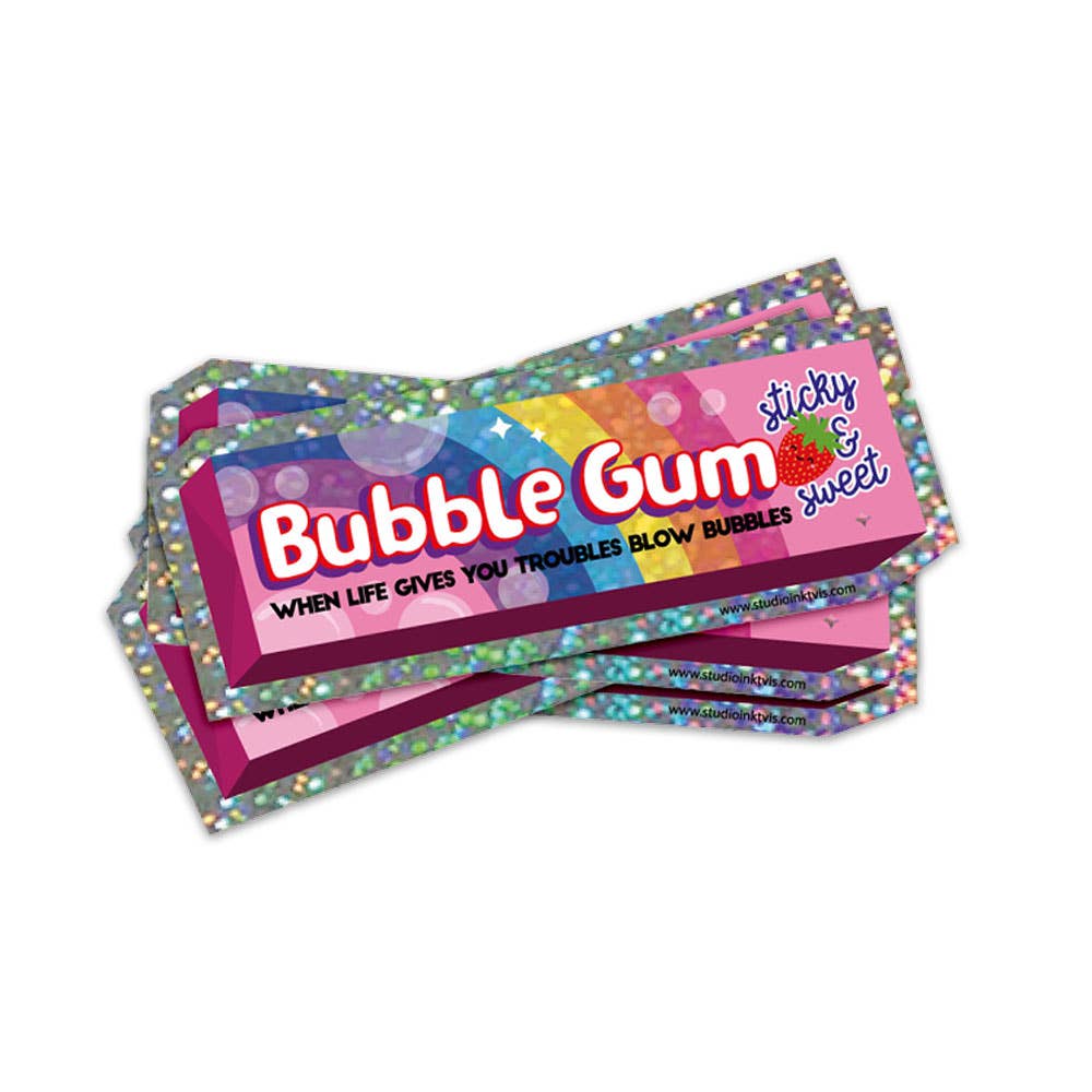 Glitzer-Aufkleber Bubblegum