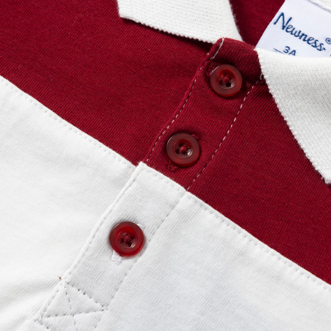 Poloshirt langarm für Jungen gestreift