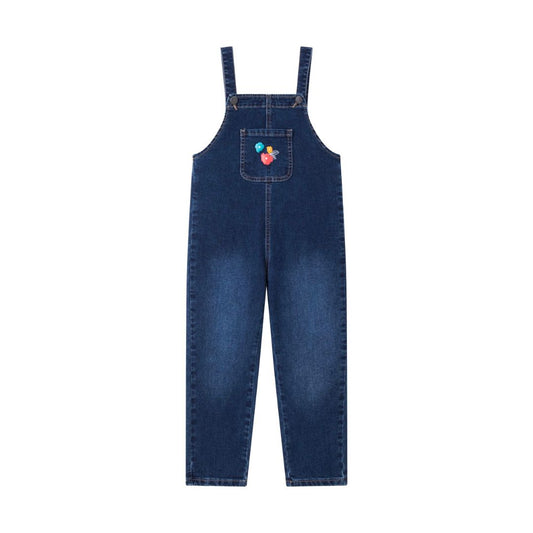 Jeans Overall mit Applikation blau