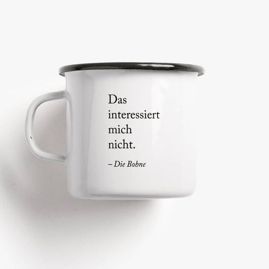 Statement Emaille Tasse "Die Bohne"