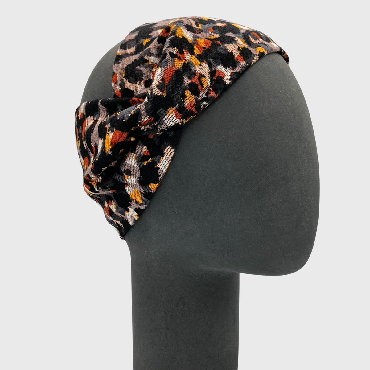 Damen Stirnband Organic Cotton Jersey 'Twist Headband Abstract Leo'
