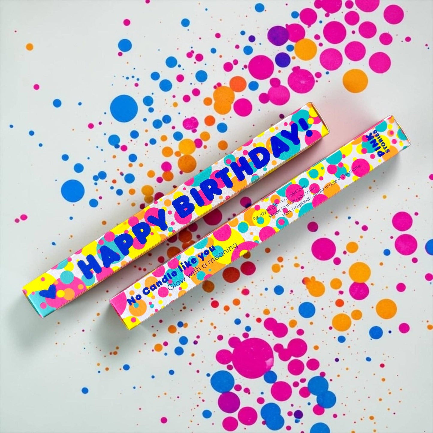 Statement Kerze 'HAPPY BIRTHDAY' blau