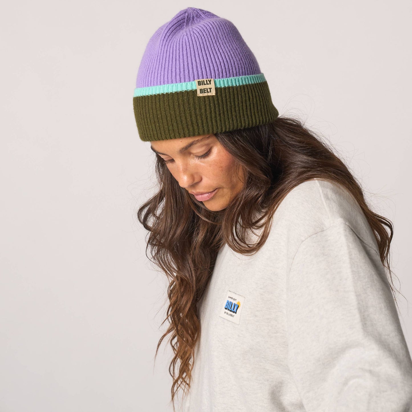 Wollmütze Unisex für Erwachsene violett/khaki/minzgrün