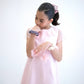 Schimmernder Samt-Haargummi Pirouette Ballerinas rosa