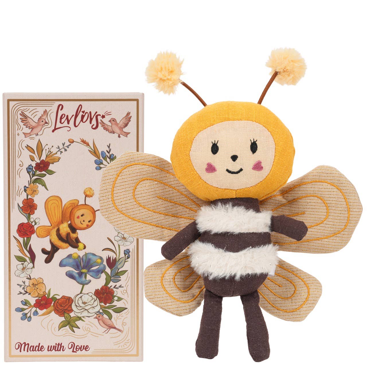 Stoffpuppe mit Geschenkbox 'Kleine Biene'