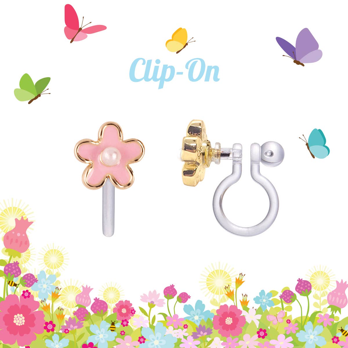 Cutie Ohrclips "Rosa Fancy Flower" Clip On