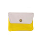 Upcyceltes Lederportemonnaie Colorblock creme/gelb