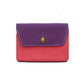 Upcyceltes Lederportemonnaie Colorblock lila/rosa