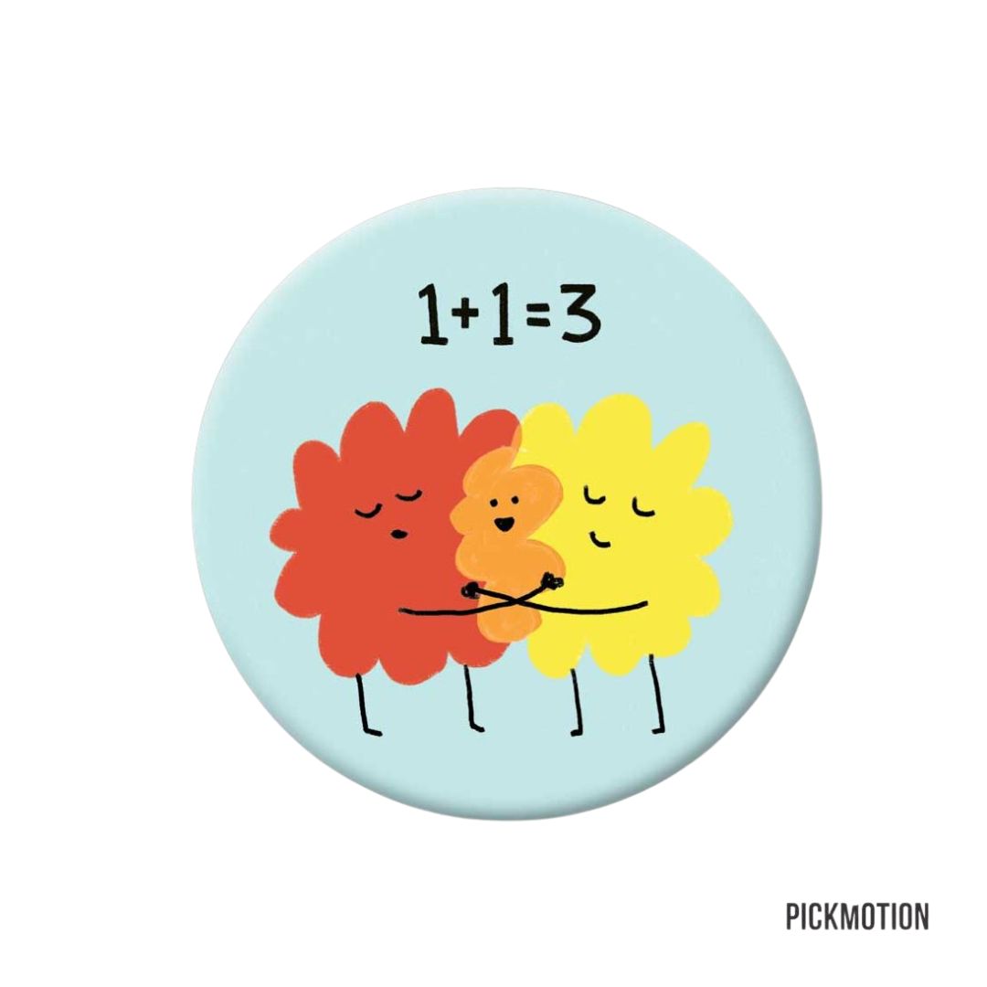 Medium Magnet '1 plus 1 ist 3'