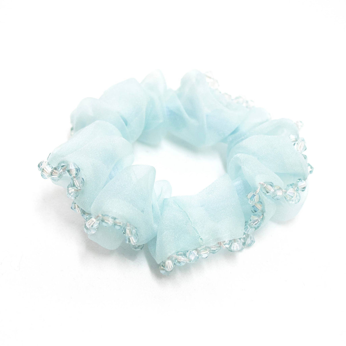 Scrunchie Meerjungfrau Perlmuttperlen pastell blau