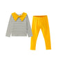Gestreiftes Sweatshirt mit gelber Schleife