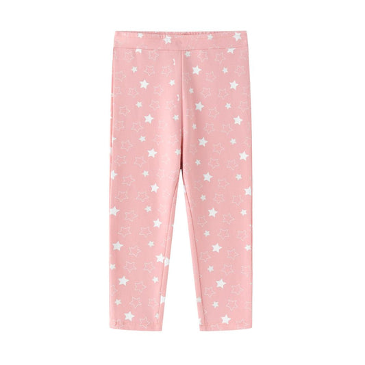 Plüschleggings mit Sternenprint rosa