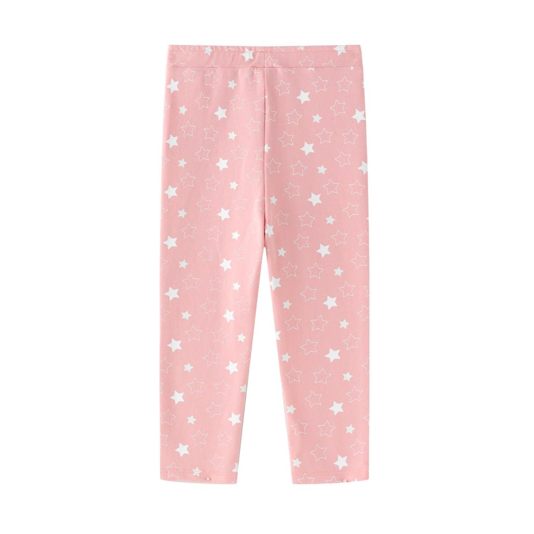 Plüschleggings mit Sternenprint rosa