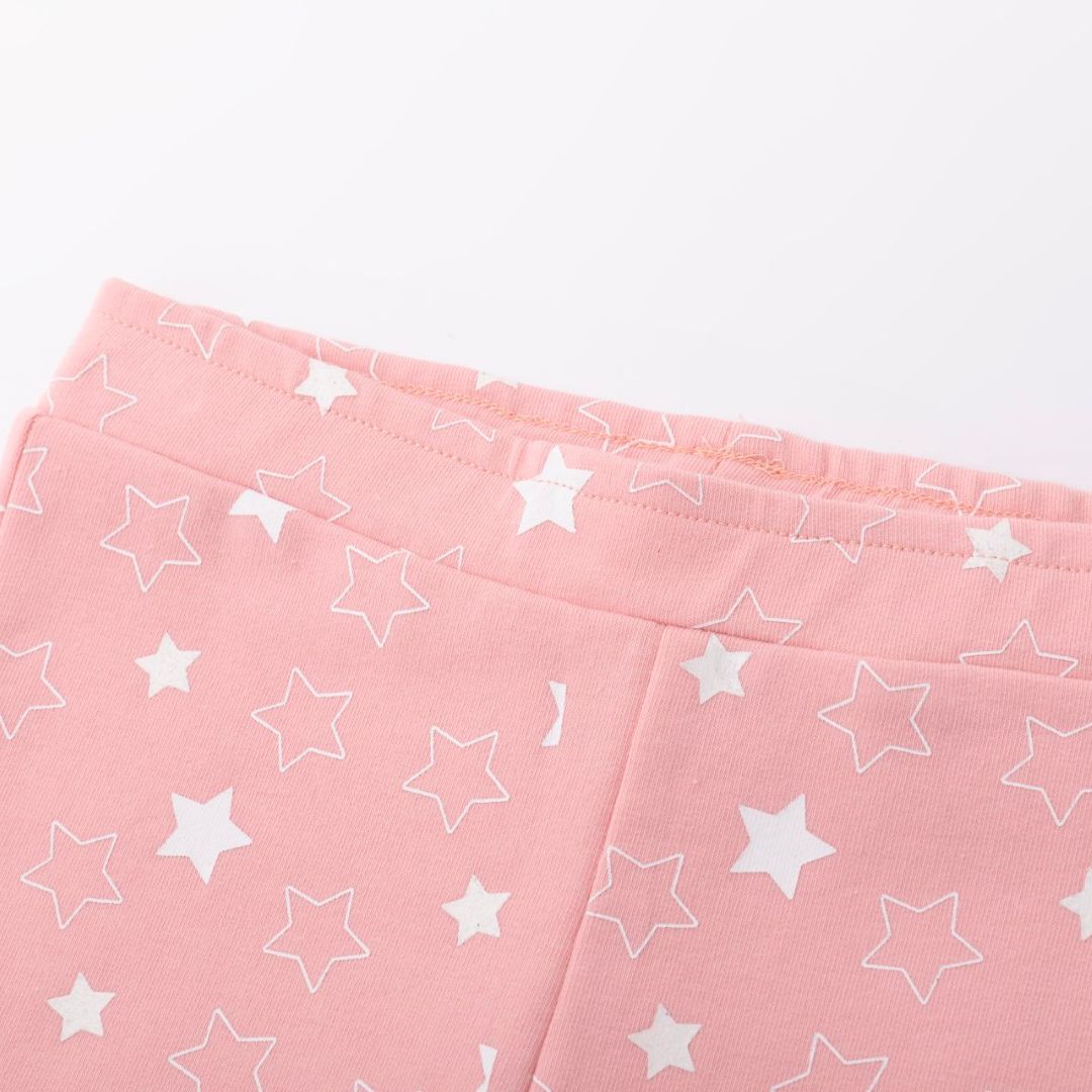 Plüschleggings mit Sternenprint rosa