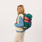 Rolltop-Rucksack mehrfarbig grün/violett
