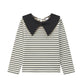Gestreiftes Sweatshirt mit schwarzer Schleife