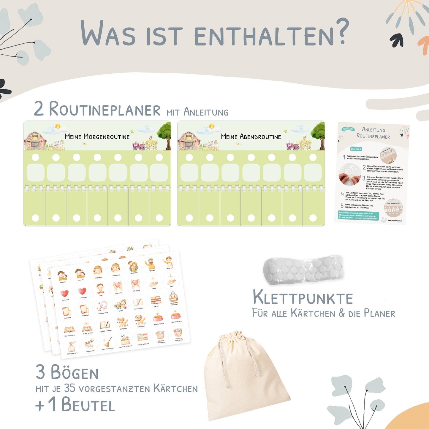 Routineplaner Morgen- und Abendroutine 'Bauernhof'