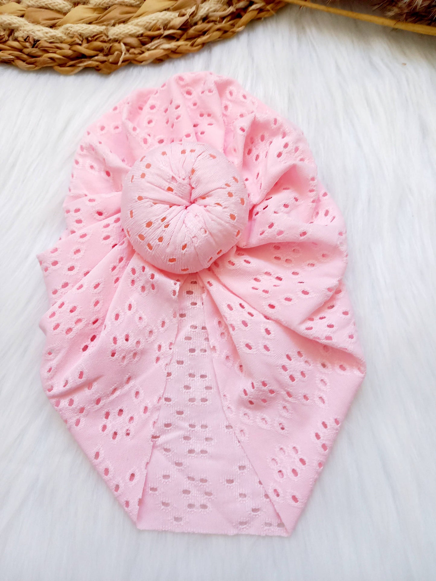 Turban Stickerei pink