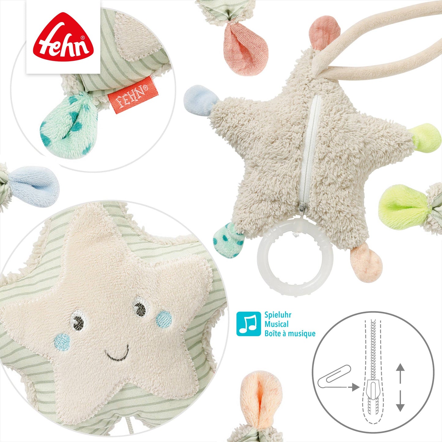 Mini-Spieluhr Seestern - Kuscheltier & Einschlafhilfe