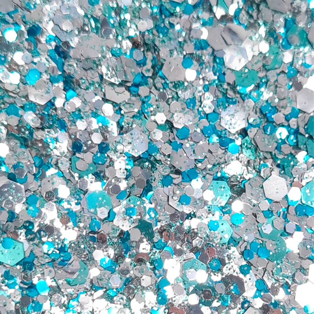 Bio Glitter silber-blau