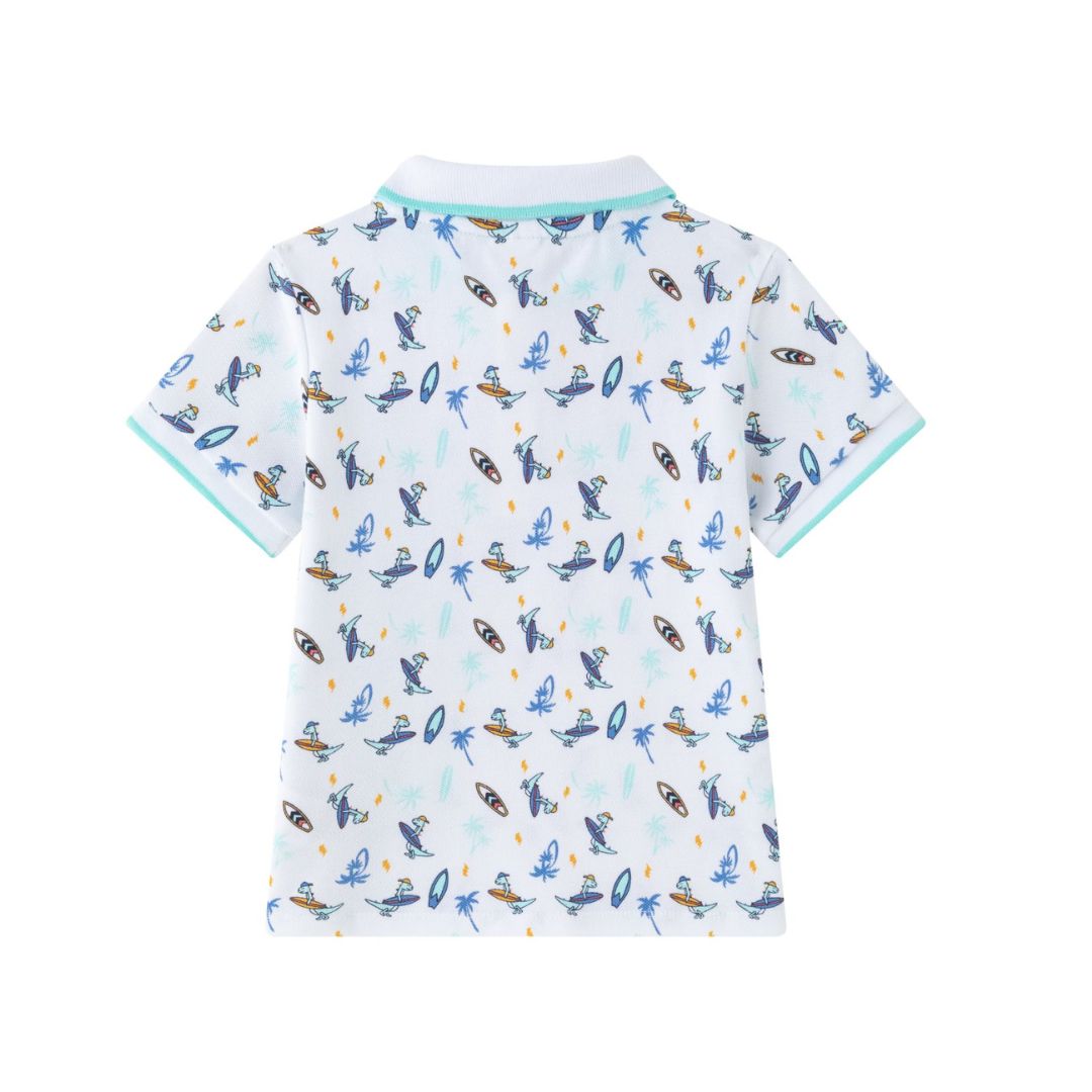 Polo Kurzarm mit Allover Muster Surf Dino