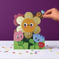 Original Papierschnittkarte 'Flowers  Funny Eyes'