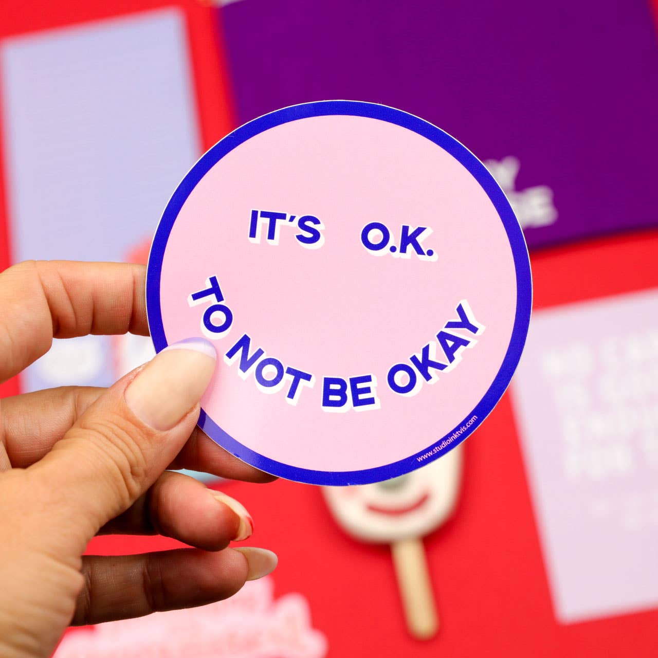 Sticker „It's okay“ Smiley – Vinylaufkleber
