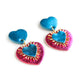 Damen Ohrringe 'Ex-Voto' metallic blau/fuchsia