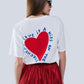 Damen T-Shirt mit Herzdesign 'Love is a kiss...'