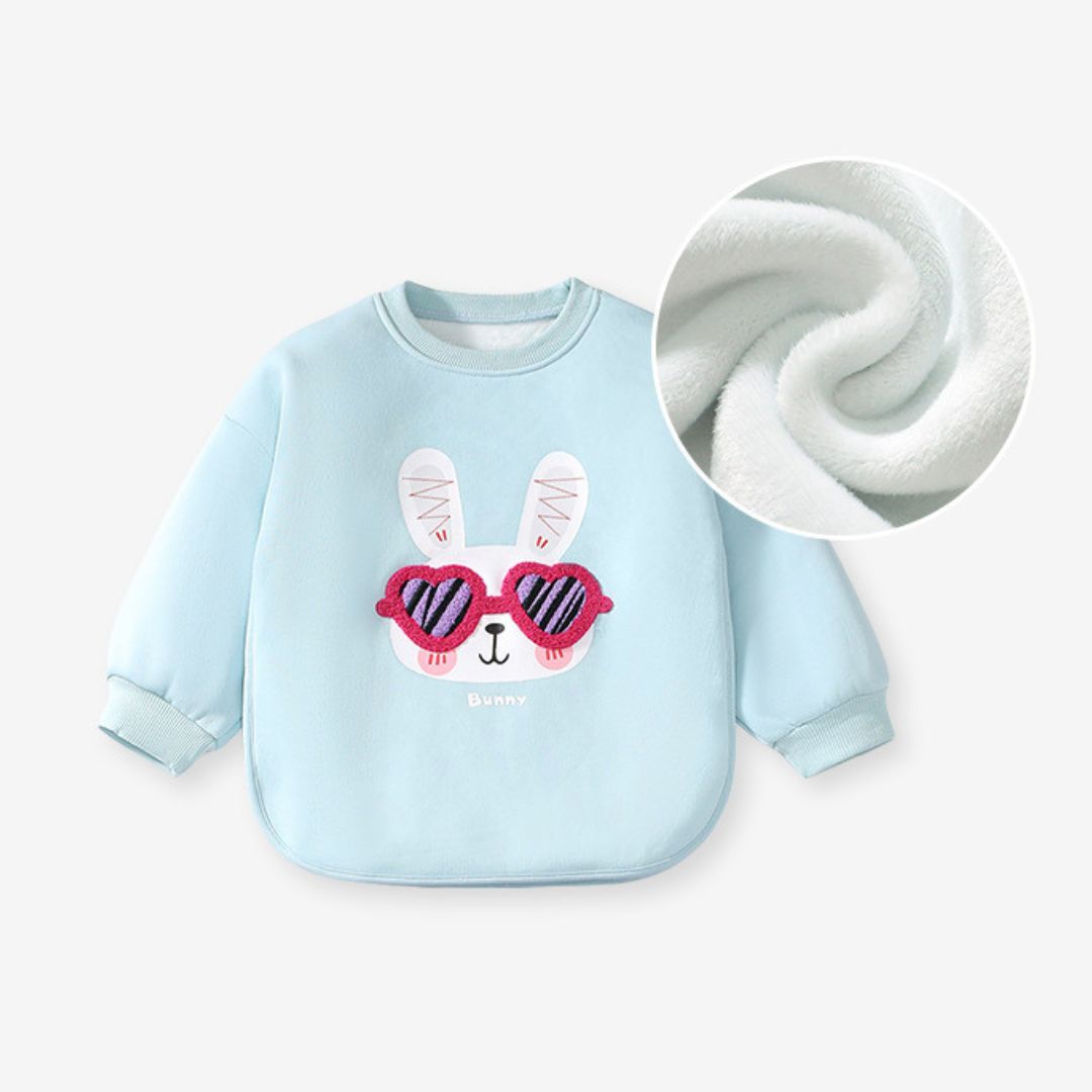 Set Sweatshirt blau Hase und Leggings lila