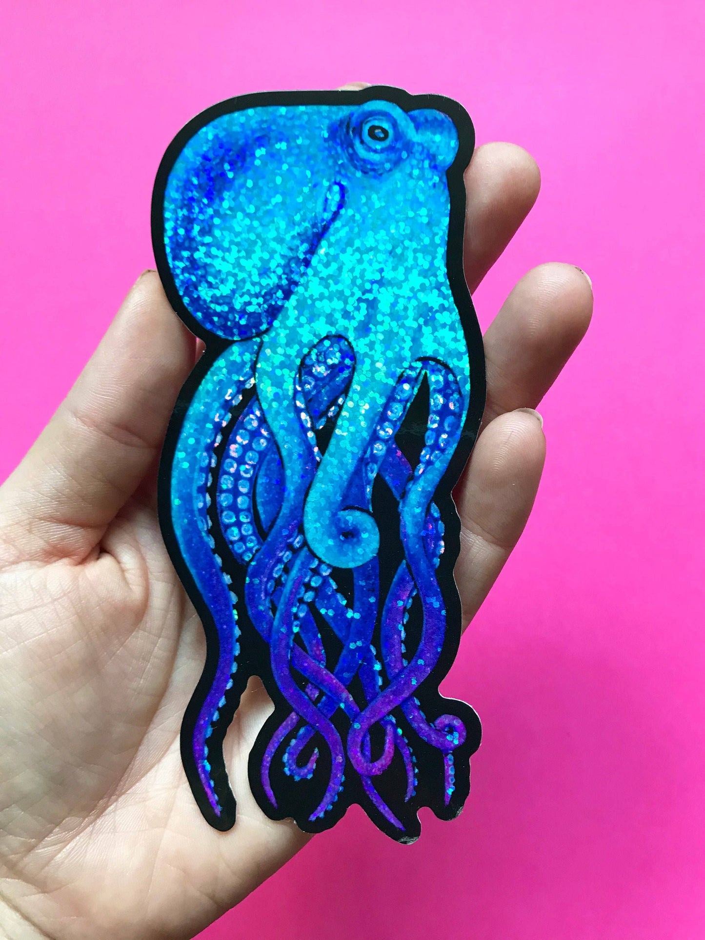 Oktopus-Aufkleber holographisch