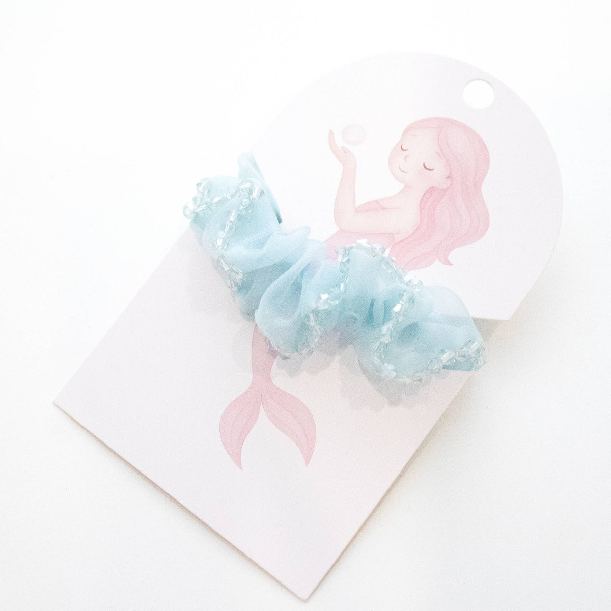 Scrunchie Meerjungfrau Perlmuttperlen pastell blau