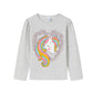 Langarm-T-Shirt mit Einhorn Artwork grau