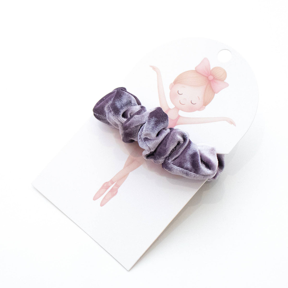 Schimmernder Samt-Haargummi Pirouette Ballerinas rosa