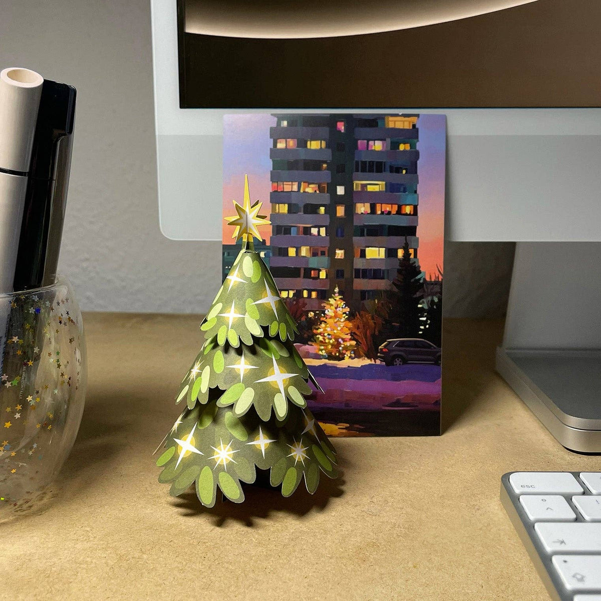 Minikarte Weihnachten 'Weihnachtsbaum' 2in1 Karte & Geschenk in einem