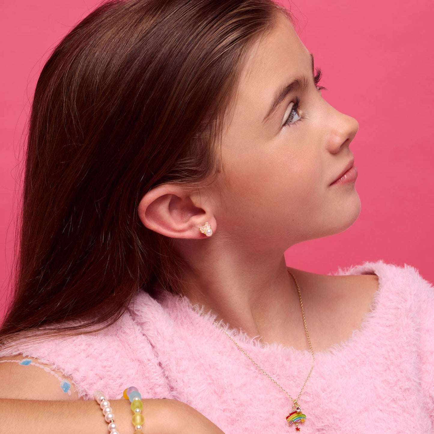 Ohrstecker für Kinder 'Schleifen Chic rosa'