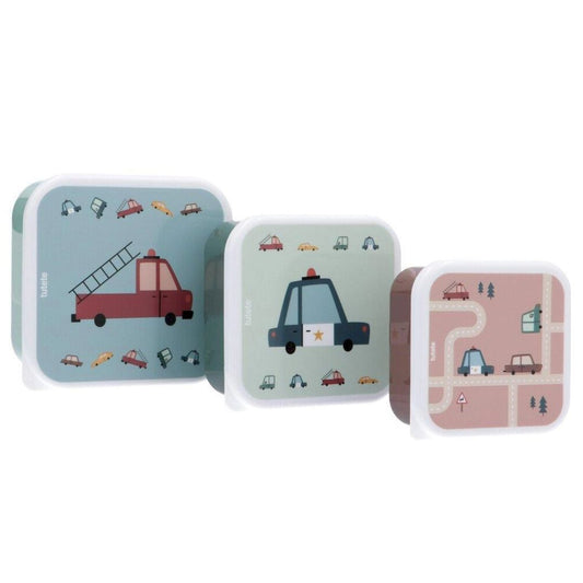 Set 3 Lunchboxen 'Vintage Autos'