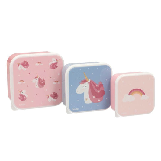 Set 3 Lunchboxen 'Magisches Einhorn'