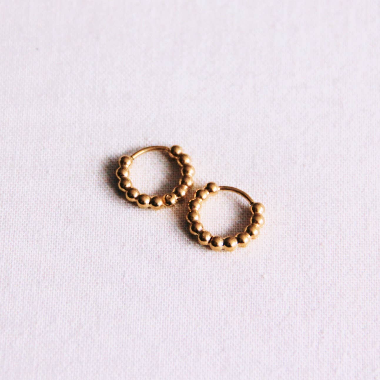 Edelstahl Creolen 10mm "Kugeln" - Gold