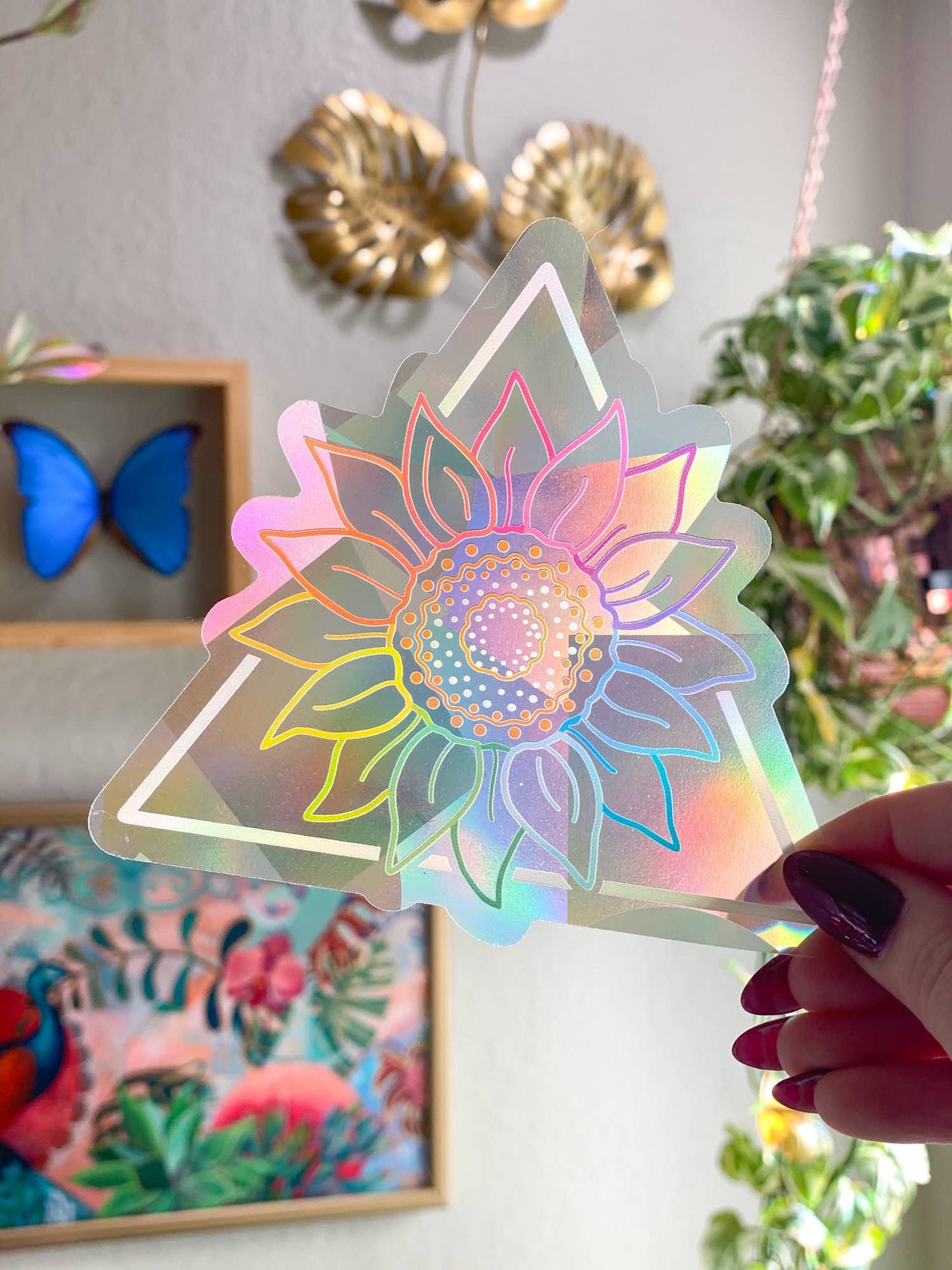 Suncatcher-Aufkleber mit Sonnenblumen-Motiv