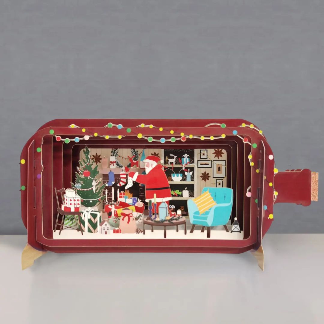 Dimensionale Pop Up Weihnachtskarte mit Umschlag 'Heiligabend'