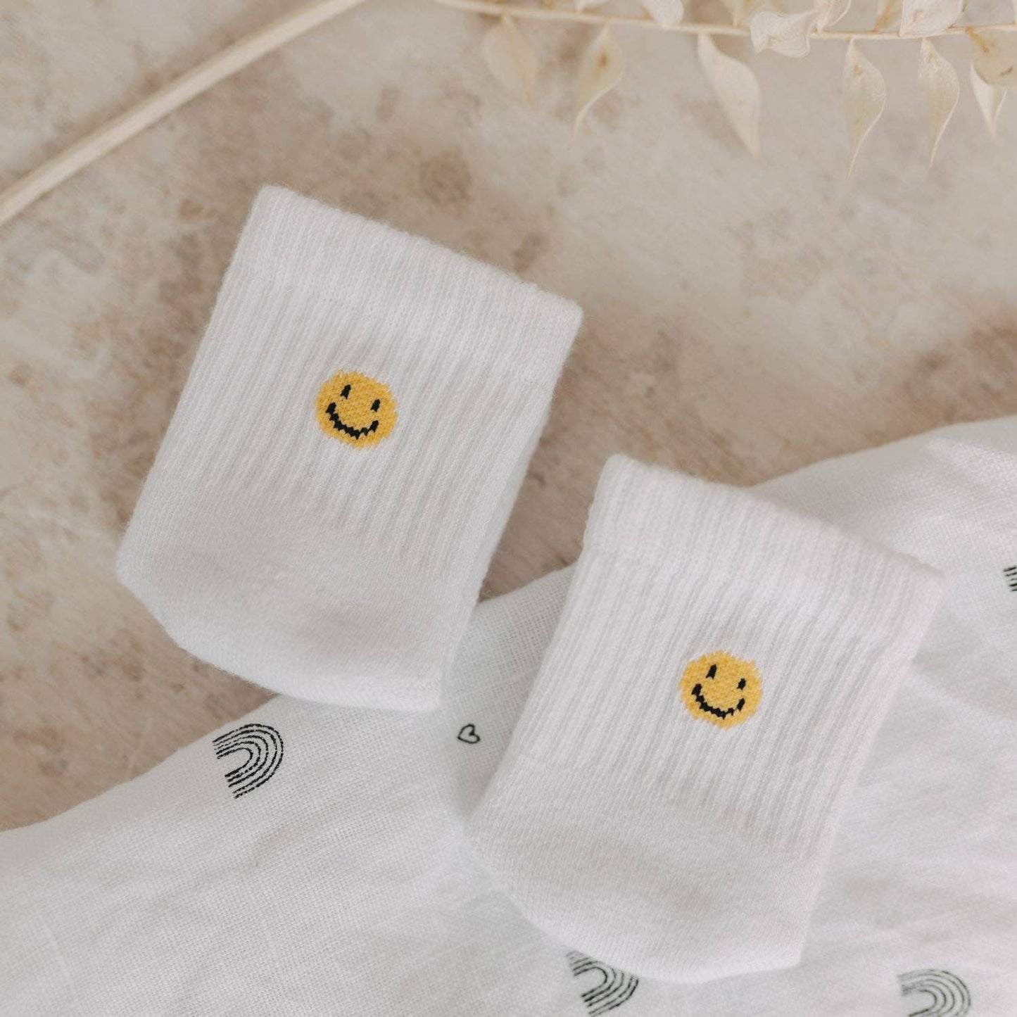 Babysocken 'Smiley' gelb