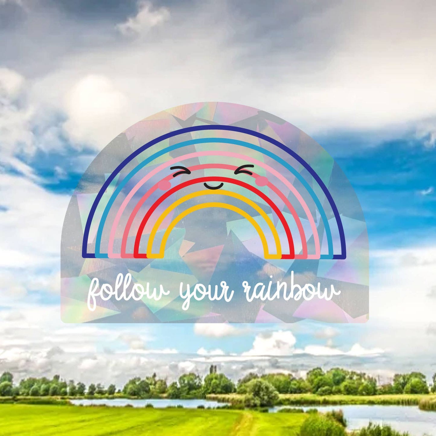 Suncatcher Regenbogen Fensteraufkleber im kawaii Stil